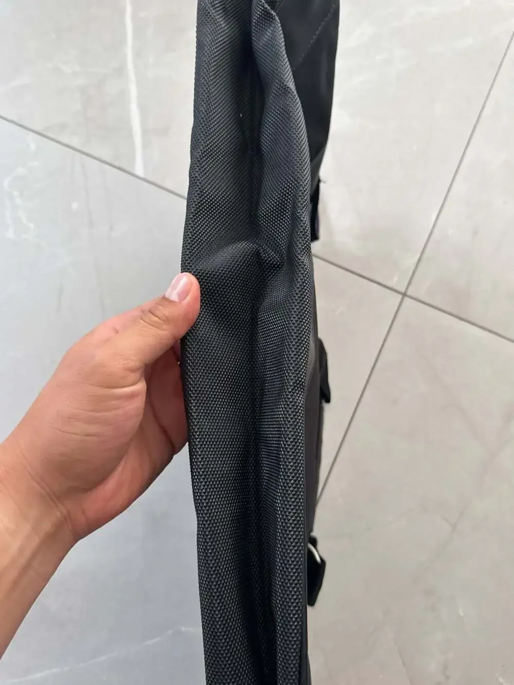 Harley-Davidson Black Nylon and Faux Leather Motorcycle Saddlebag